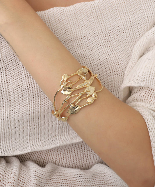 BUBU BY TEKIN SHOP - Gold Plated Women Leaf Bracelet