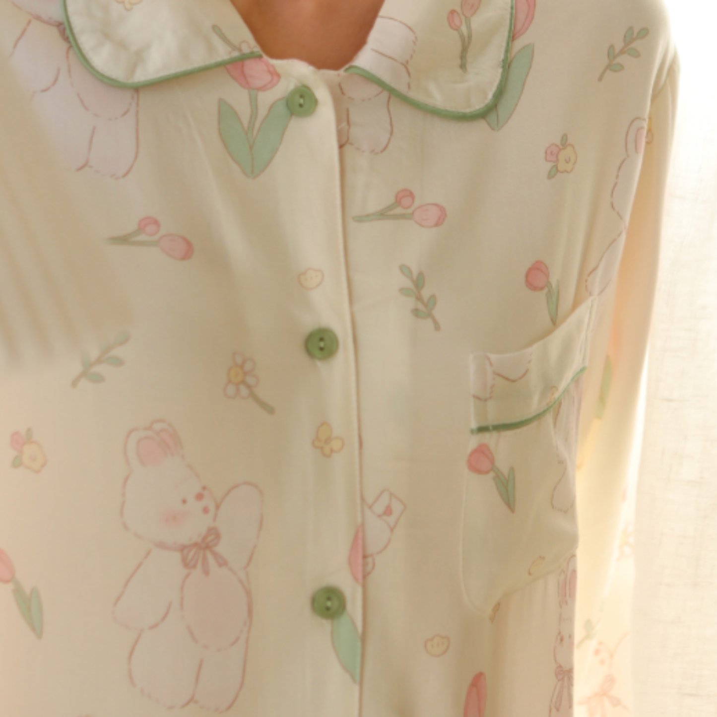 DrifWoo - Spring Bunny Print Pajama Set – Soft & Cozy Sleepwear  Easte: XS