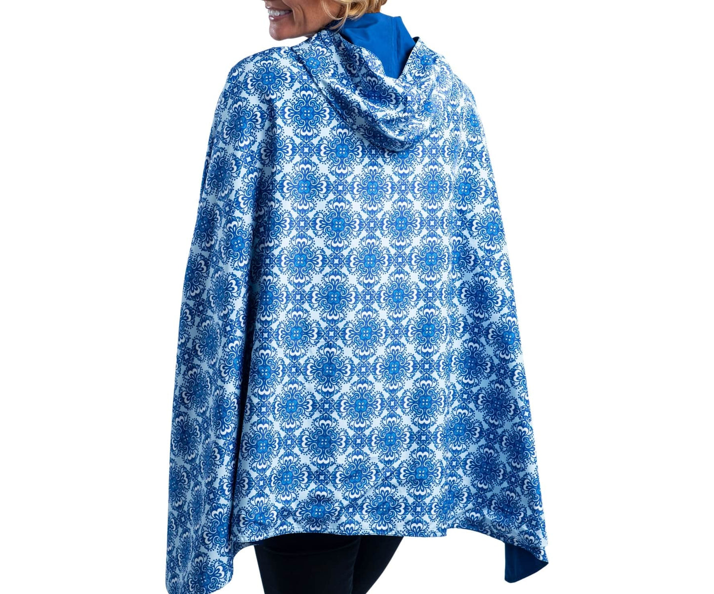 RainCaper - Navy with China Blue Rain Travel Cape