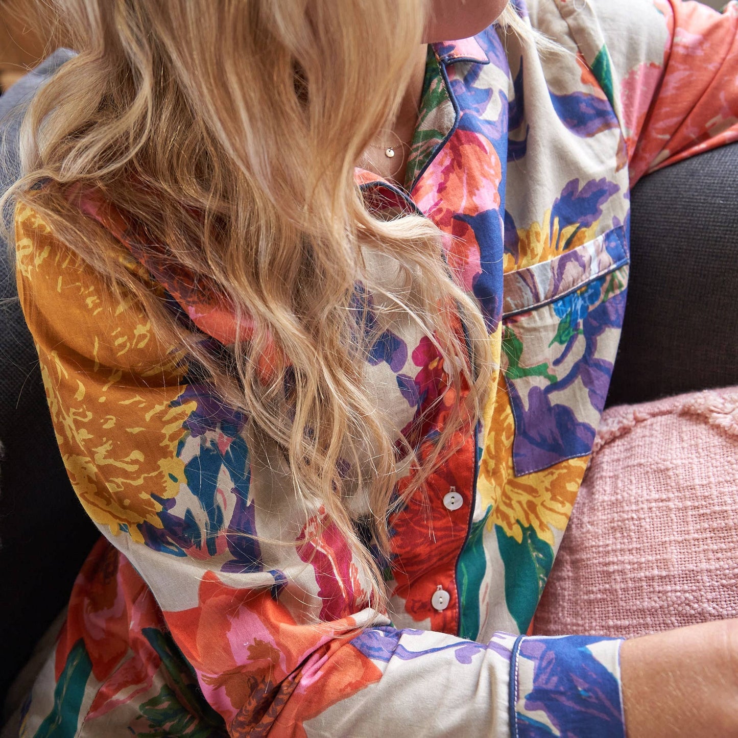 Linen Connections - Pyjamas/ Floral Pure Cotton P J Set, Pijamas Set: S