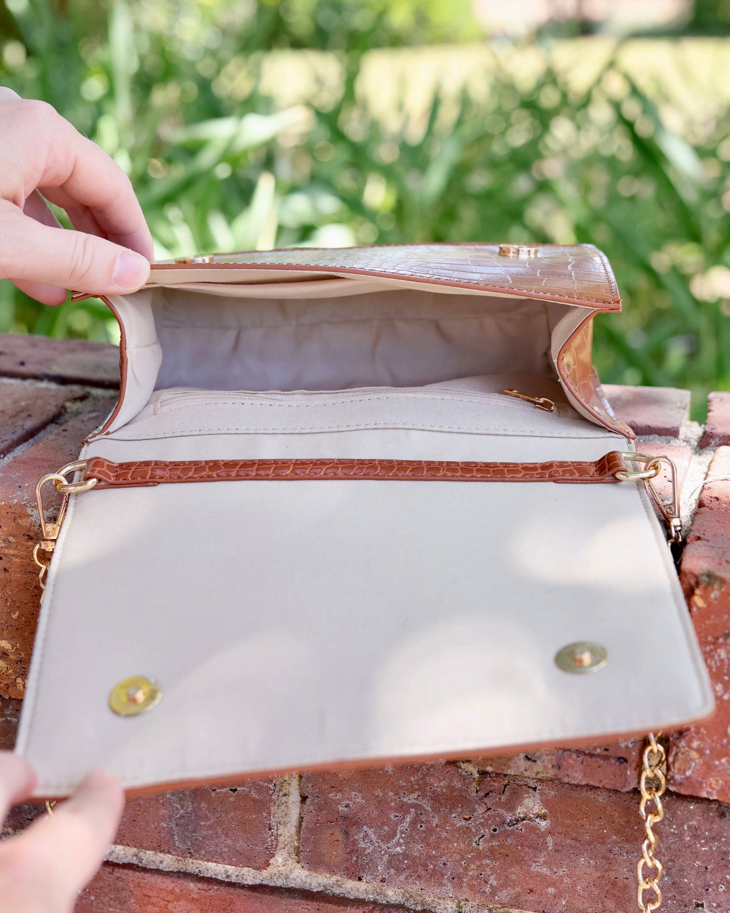 Caroline Hill - Cecilia Circle Logo Handbag Saddle EC: Default