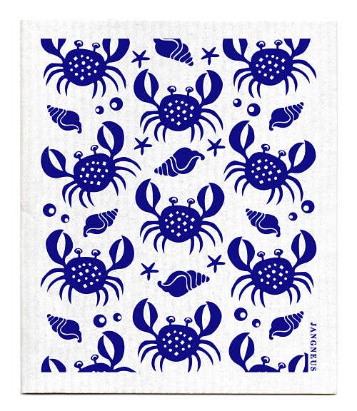 Jangneus - Swedish Dishcloth - Crabs - Blue: Blue