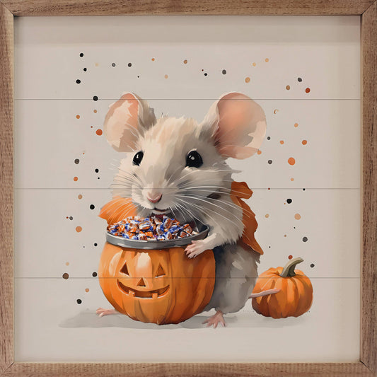 Kendrick Home - Trick Or Treat Mouse: 12 x 12 x 1.5