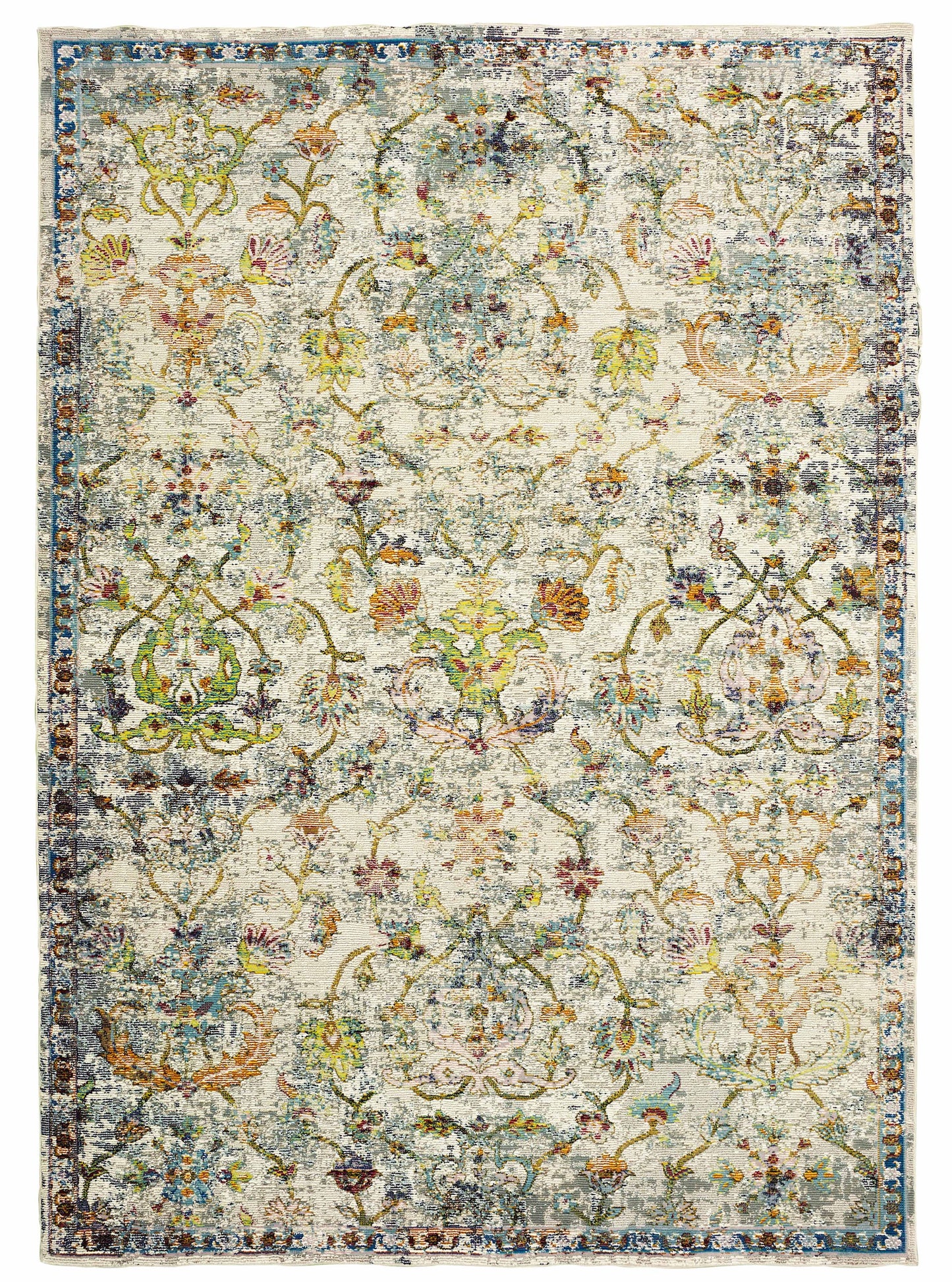 LR Home - Garden Oriental Area Rug - Multi: 7'9" x 9'9" / Gray/Multi