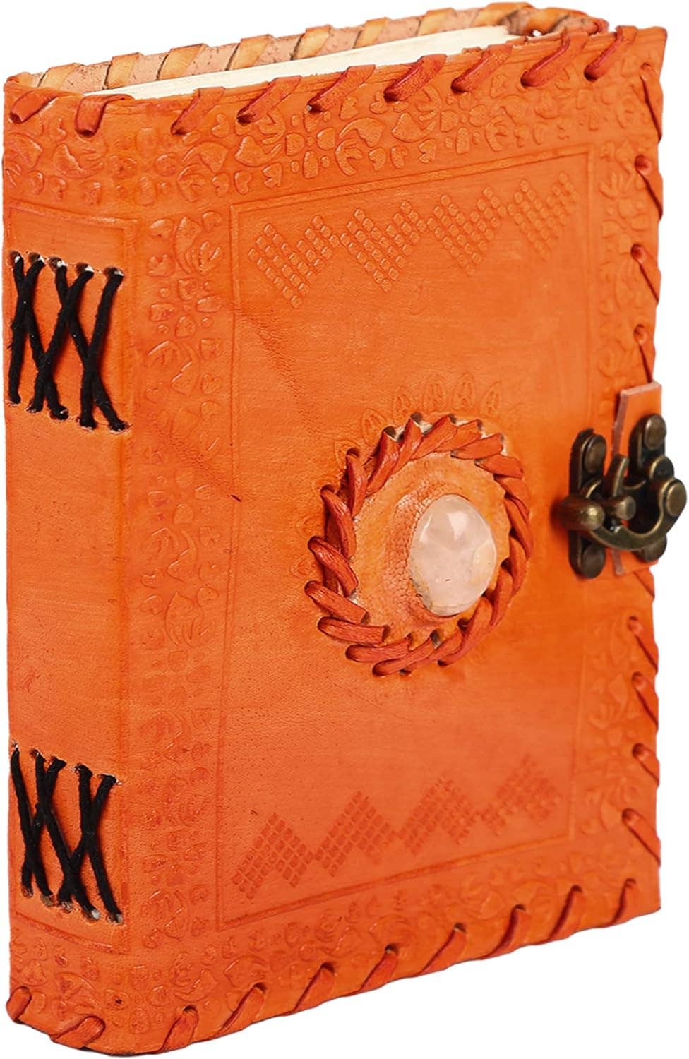 Tuzech Leather - Handmade 7x5 Leather Journal – Vintage Travel Writing Diary: Red