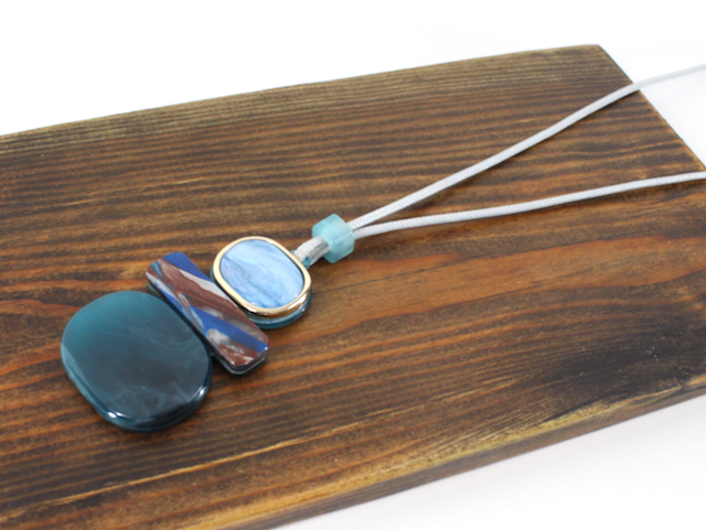 Pretty Persuasions - N23209 3-Tier Dangle Statement Necklace: 04 BLU