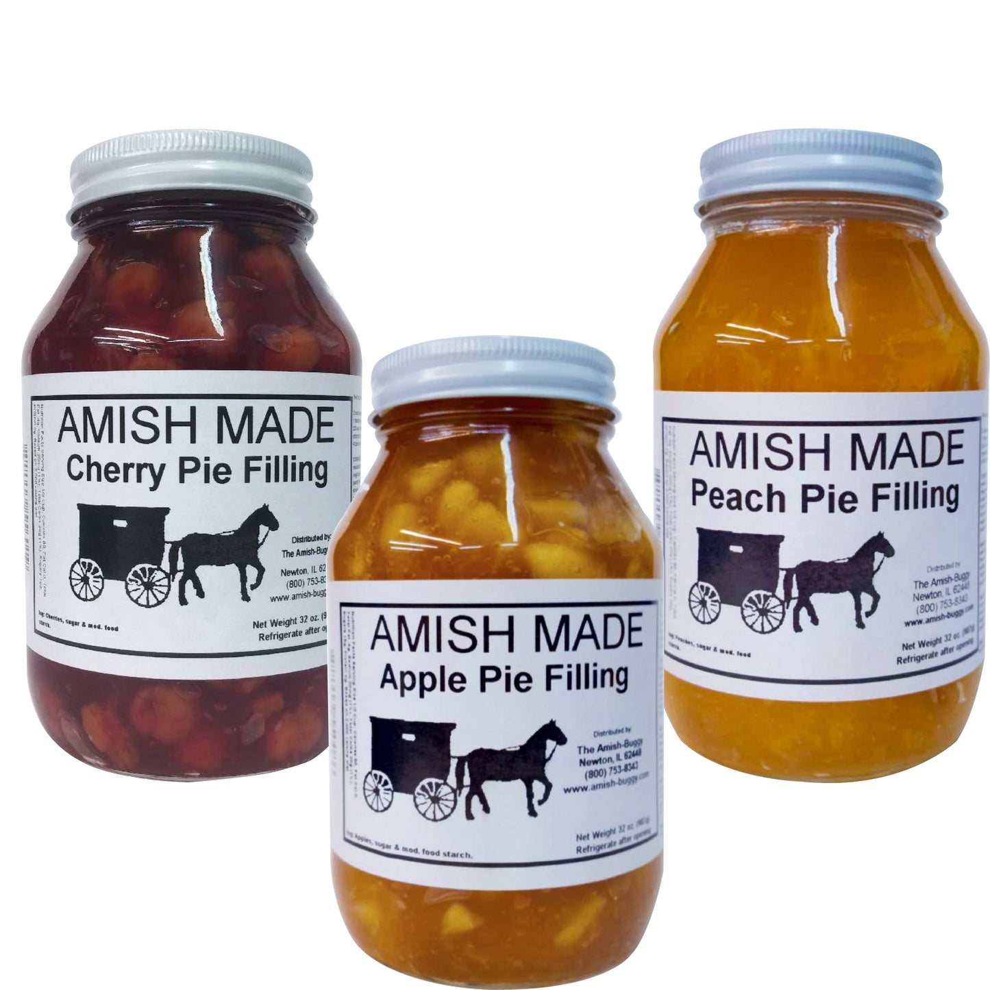 Arndt's Fudgery LLC - Amish Pie Filling - 32 Oz Jar: Peach