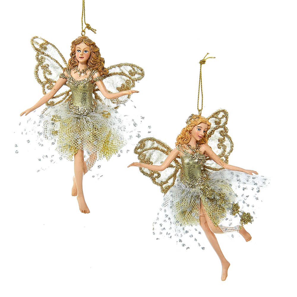 Kurt S. Adler, Inc. - 5" Resin Platinum Fairy Ornament