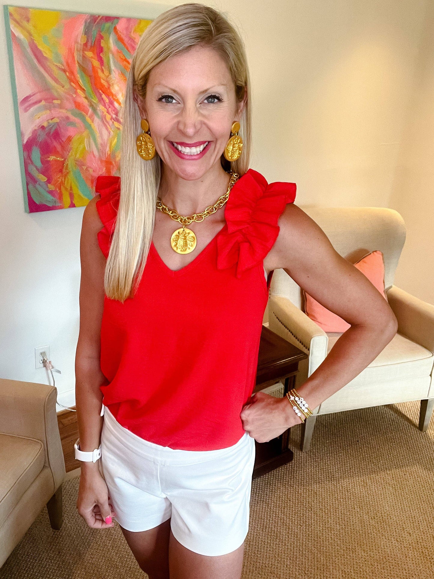 Hidden Truth Jewelry - Gold Chain with Bee Medallion