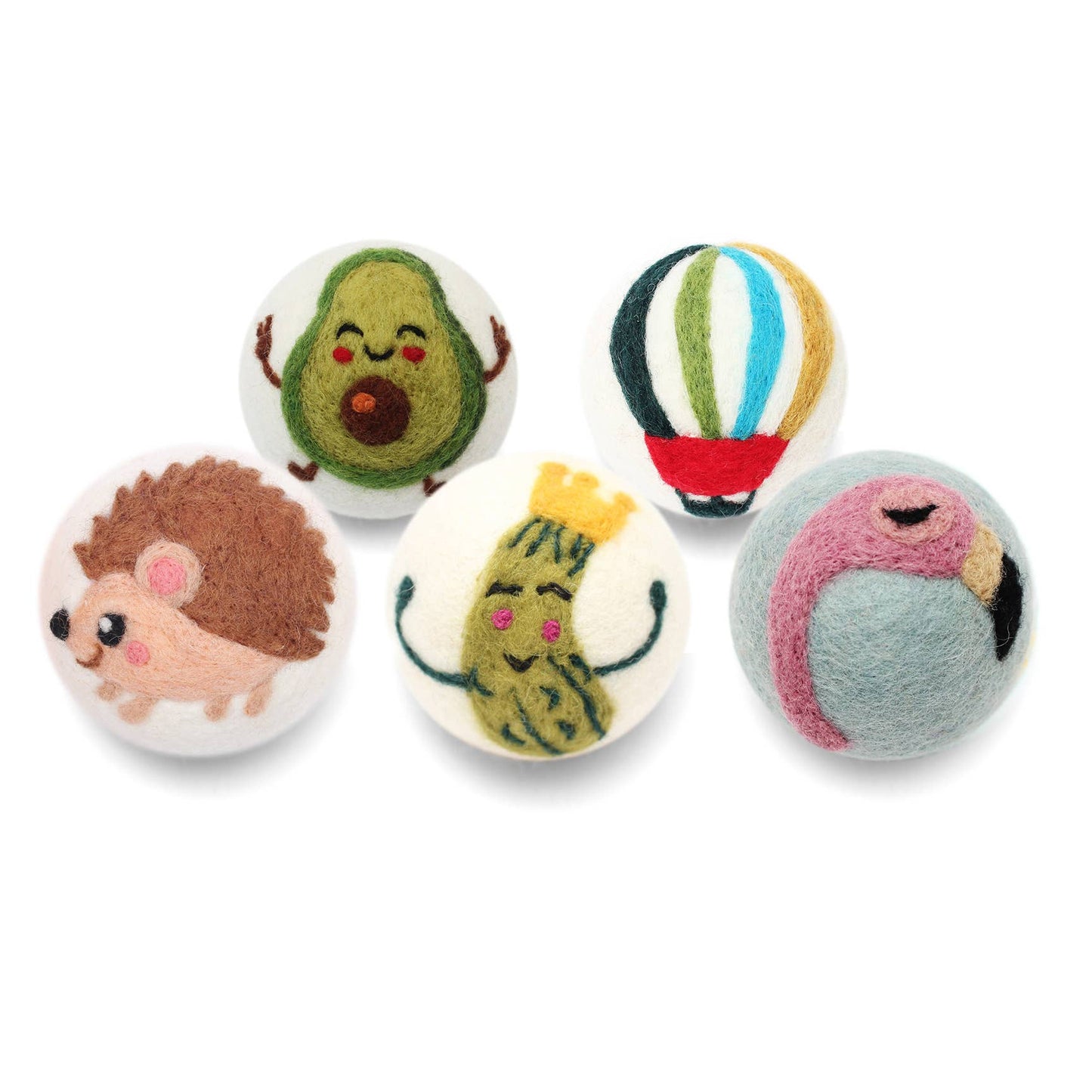 Ethical Global - Avocado Flamingo Hedgehog Balloon Pickle Wool Dryer Balls : Hedgehog
