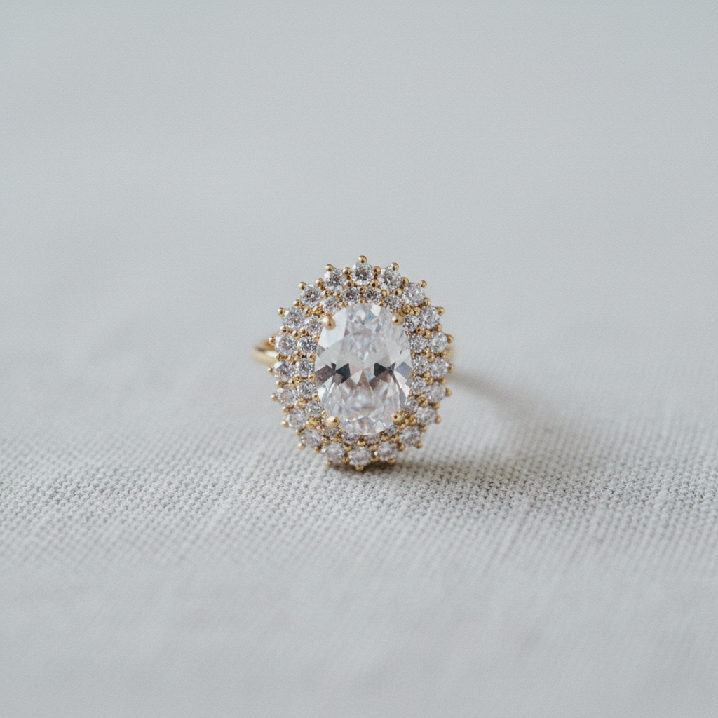 camilla dovey - Gold Plated Zircon Oval Ring