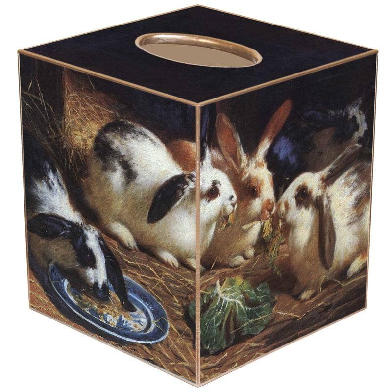 Marye-Kelley - Four Bunnies Tissue Box Cover: Paper Mache