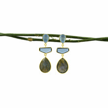 Load image into Gallery viewer, Schmuckoo Berlin - Miss Jane Earring Gold - Iolite, Chalcedony &amp; Labradorite