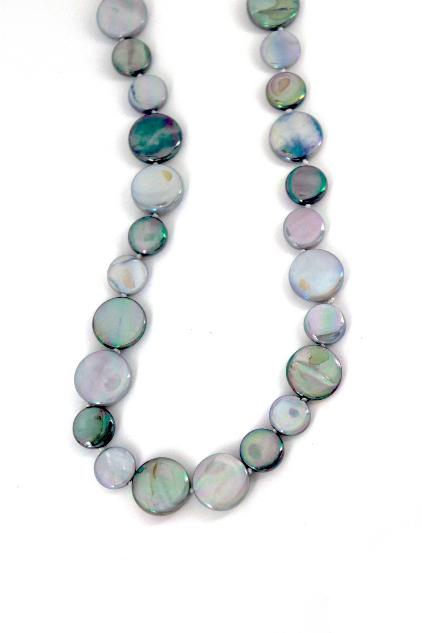 Sea Lily - 2048 - Silver/Gray Single Strand MOP Necklace