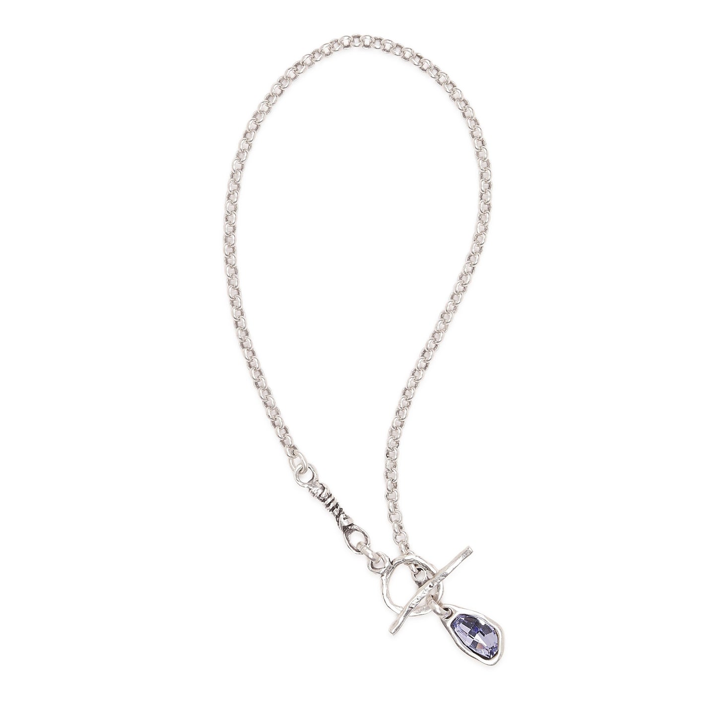 Chanour - Handmade Purple Crystal Pewter Necklace - 4016 Purple