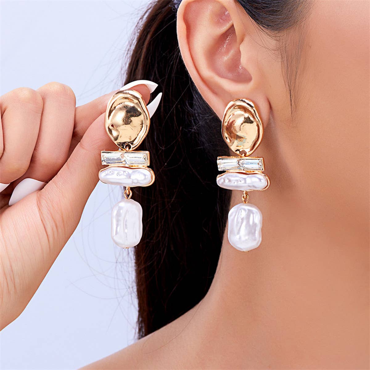 ACCITY - PERSONALIZED IRREGULAR TASSEL EARRINGS_CWAJE2449: WHITE2 / (OS) 2