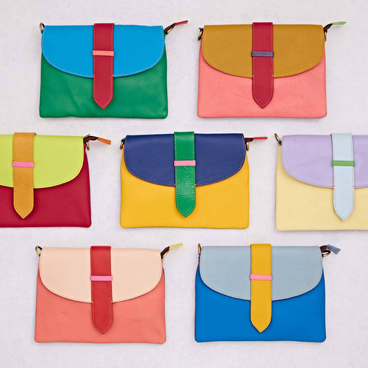 The Paper High Gift Company Limited - Priya Recycled Leather Multicoloured Crossbody Bag