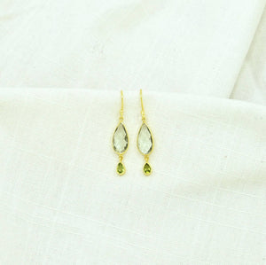 Schmuckoo Berlin - Robbie Earrings Gold Silver 925 - Green Amethyst & Peridot