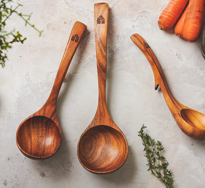 Woodenhouse - Wooden Ladle for Cooking, Soup Spoon Ladle