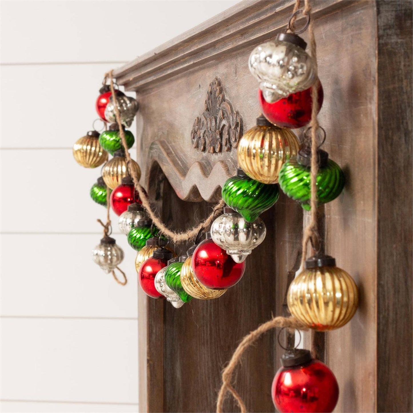 Audrey's - Garland - Colored Mercury Glass Ornaments (PC)