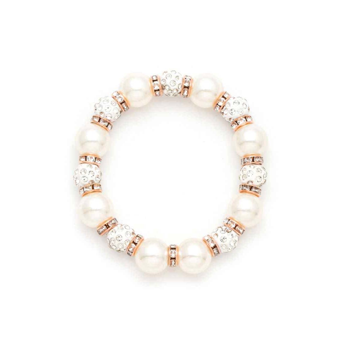 Artini Accessories - Glass Pearl Crystal Beads Stretch Bracelet Set