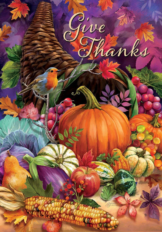 Custom Decor - Cornucopia-Flag by Gina Jane - 12” x 18”