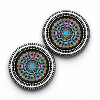MagneButton - Multi Mandala Mandala Magnet Button Pin Set