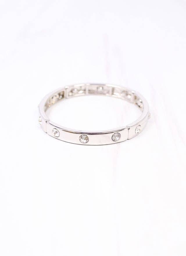 Caroline Hill - Fleischman CZ Stretch Bracelet SILVER: Default