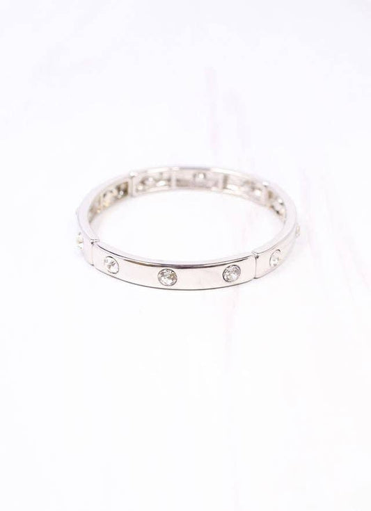 Caroline Hill - Fleischman CZ Stretch Bracelet SILVER: Default
