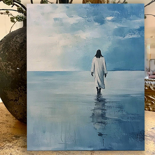 Rustic Nester - Christian home decor canvas art print, Faith Religious gift: 11x14