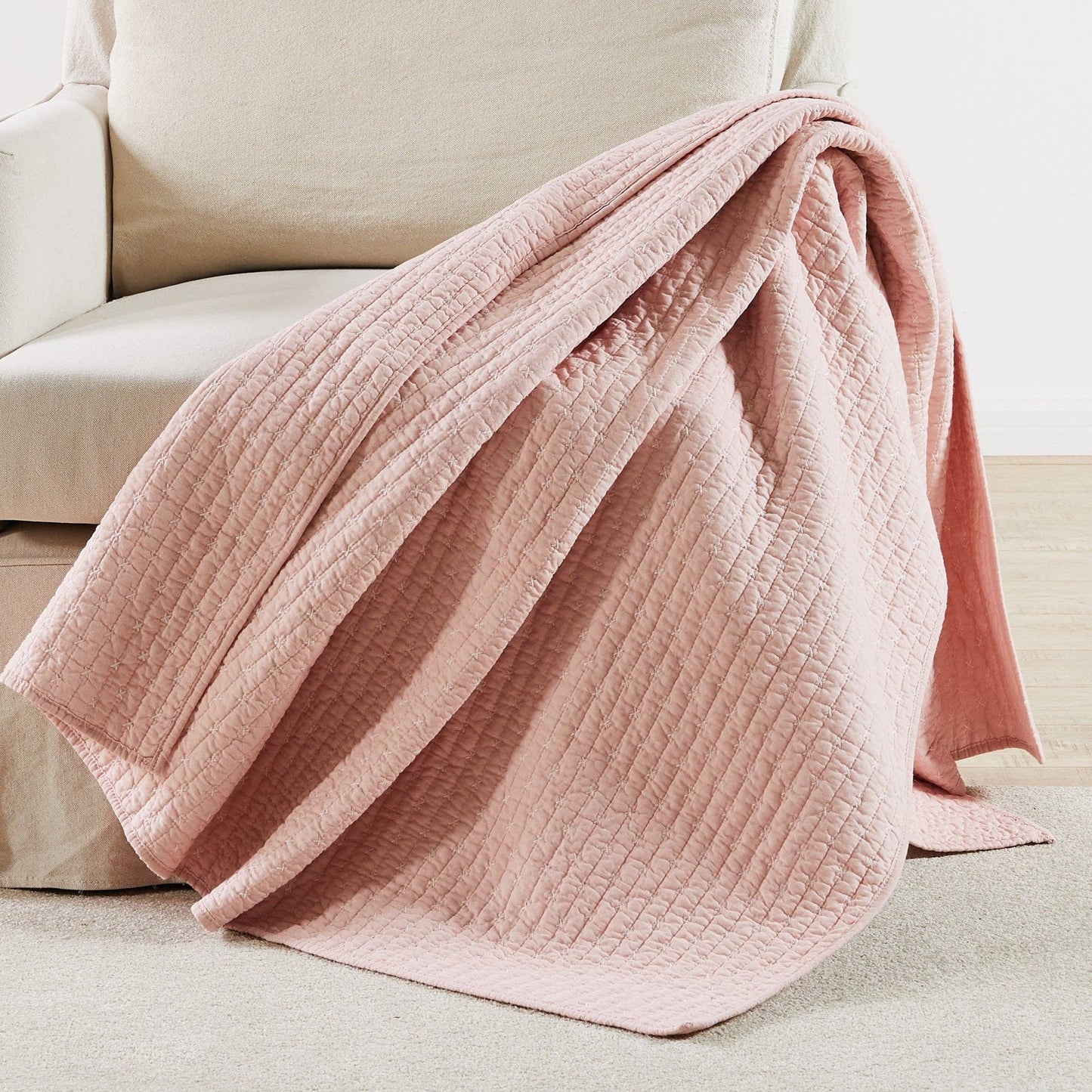 Levtex Home - Cross Stitch Quilted Throw: Spa