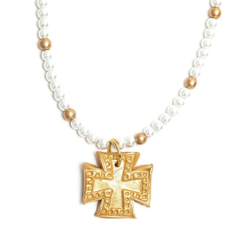 Hidden Truth Jewelry - Pearls with the Elizabeth Cross Necklace