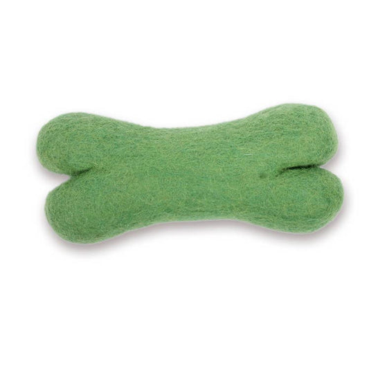 Ethical Global - Eco Wool Dog Bones/Toys: Fun Colors (Fair Trade): Green / Large