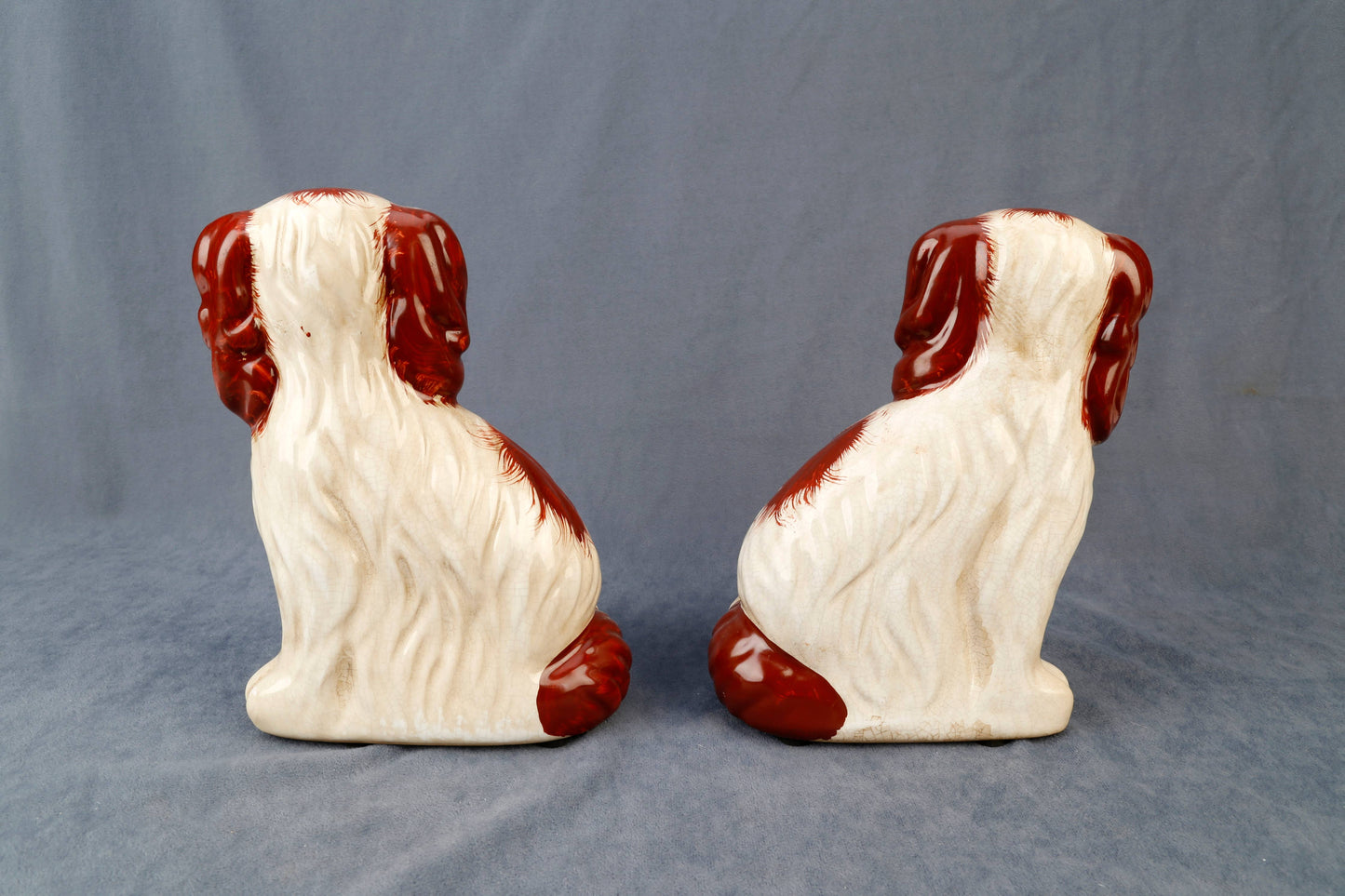 AA Importing - Staffordshire Dog Pair with Flower Baskets, Brown Finish