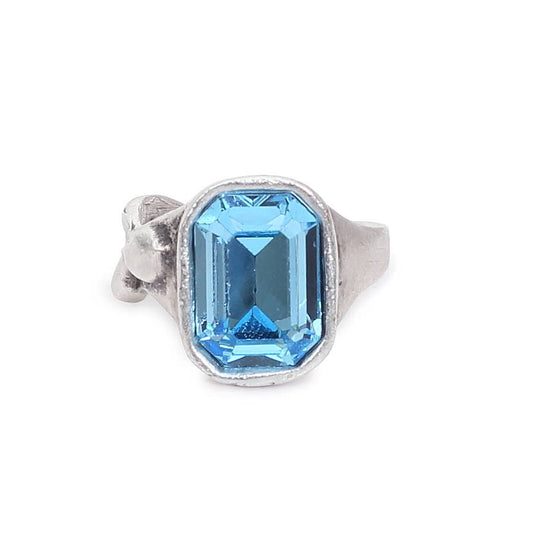Chanour - Handmade Blue Crystal Brass Ring - 6931