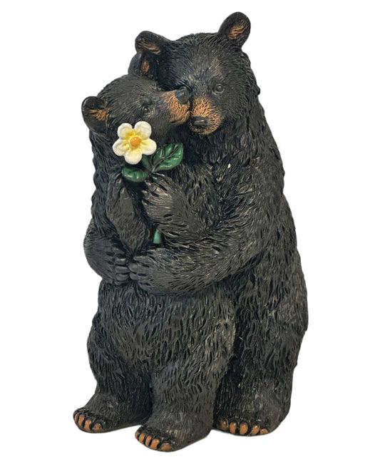 De Leon Collections - Black Bear Hugging Couple Rustic Cabin Lodge Figurine