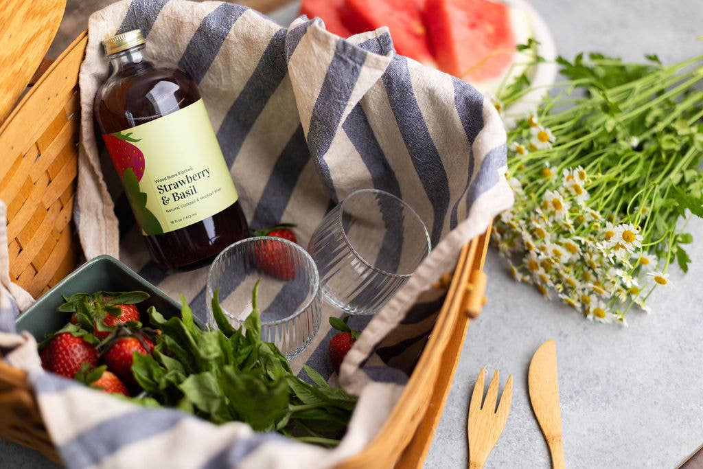 Wood Stove Kitchen - Strawberry & Basil Cocktail and Mocktail Mixer, 16 fl oz