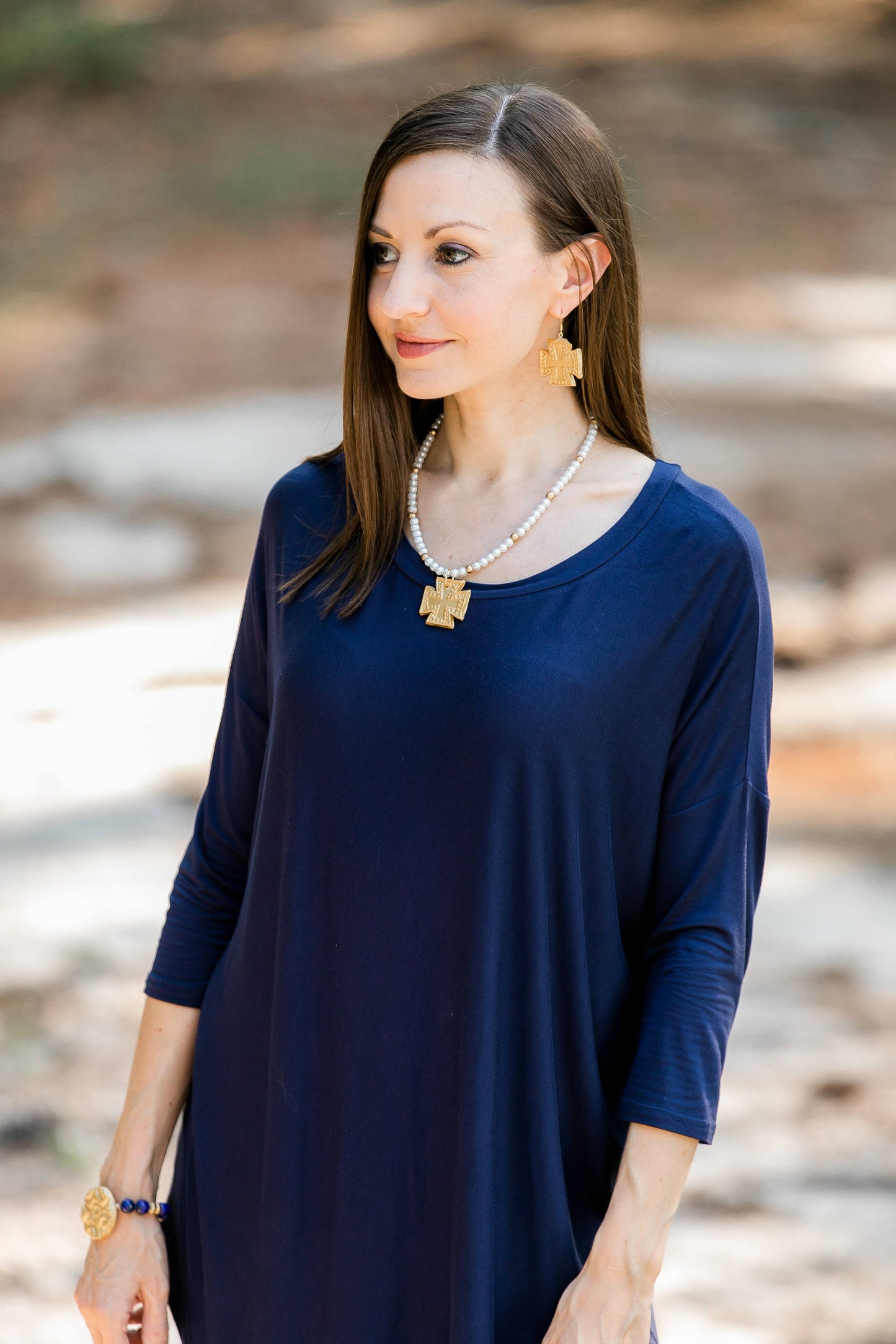 Hidden Truth Jewelry - Pearls with the Elizabeth Cross Necklace