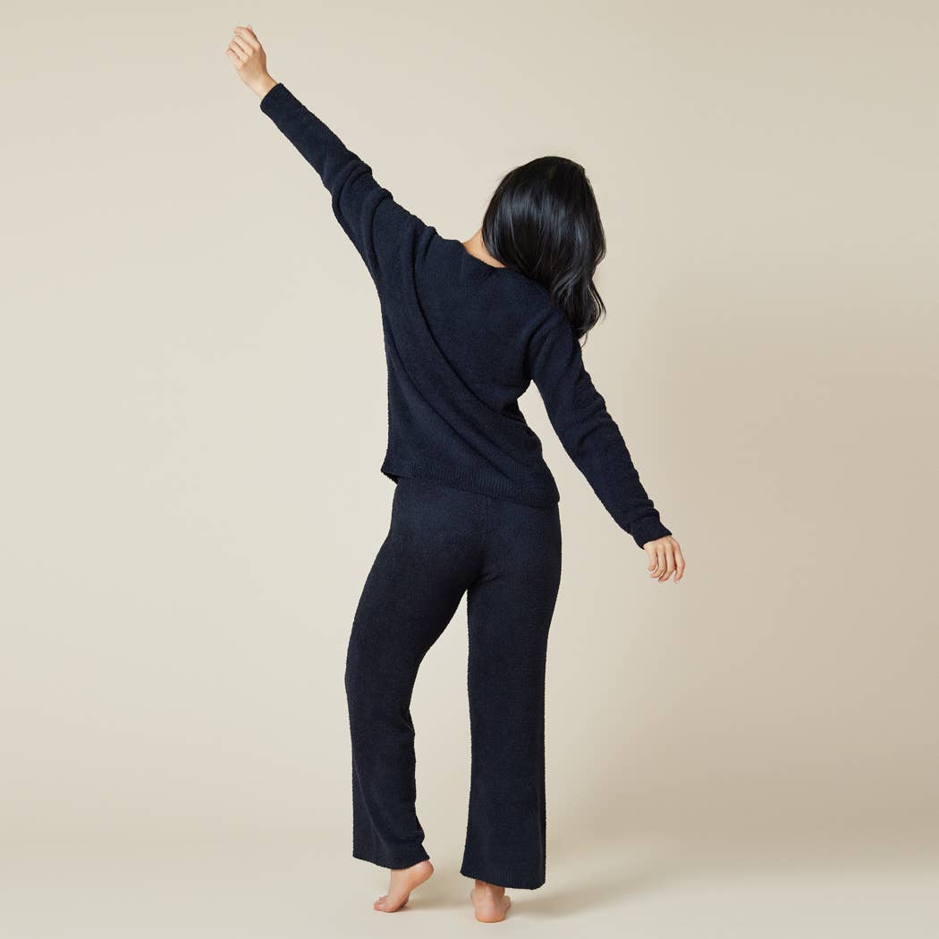 Softies - Solid Marshmallow V-Neck Lounge Set: Grey / L