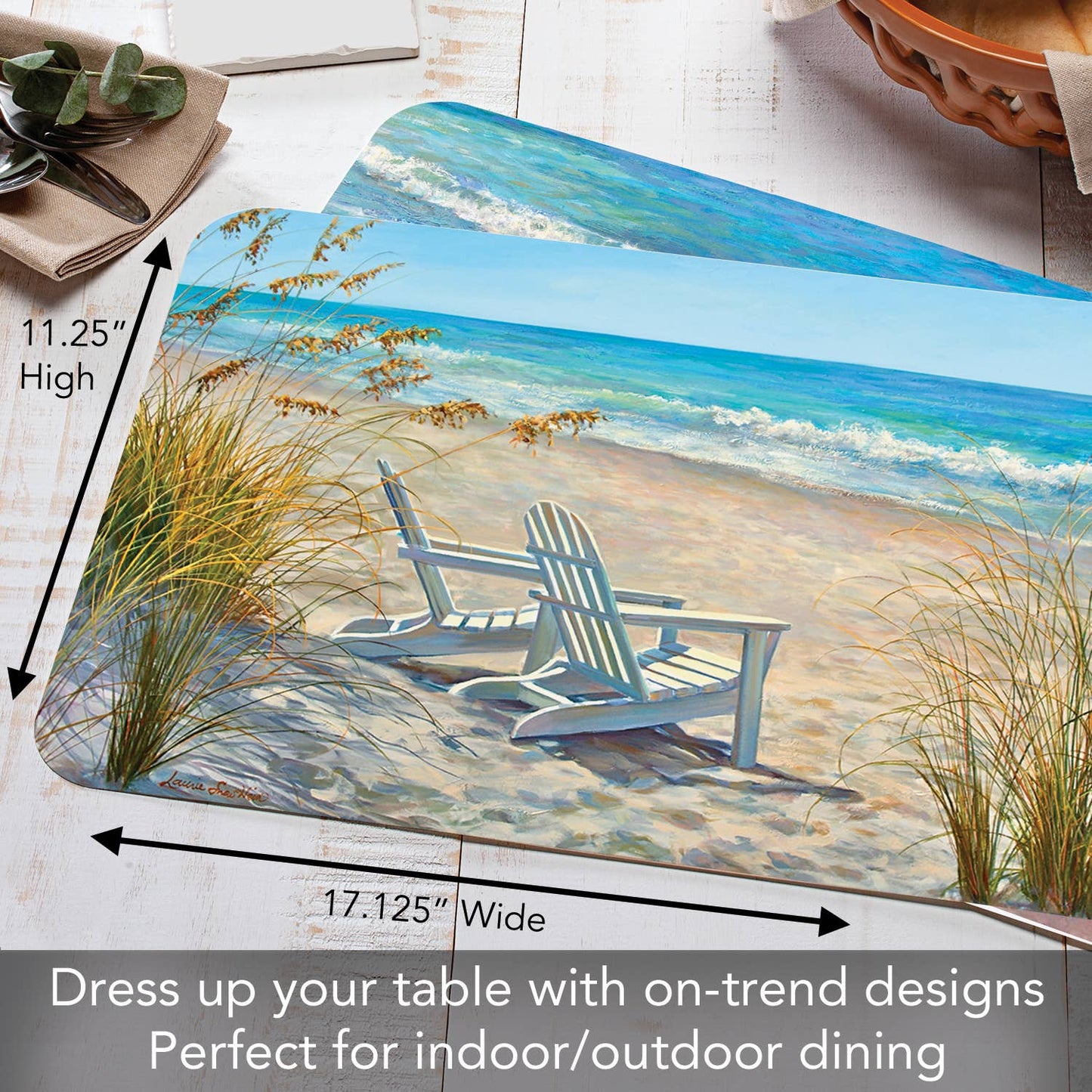 CounterArt/Highland Home/Thirstystone - Ocean View Reversible Rectangular Plastic Placemat