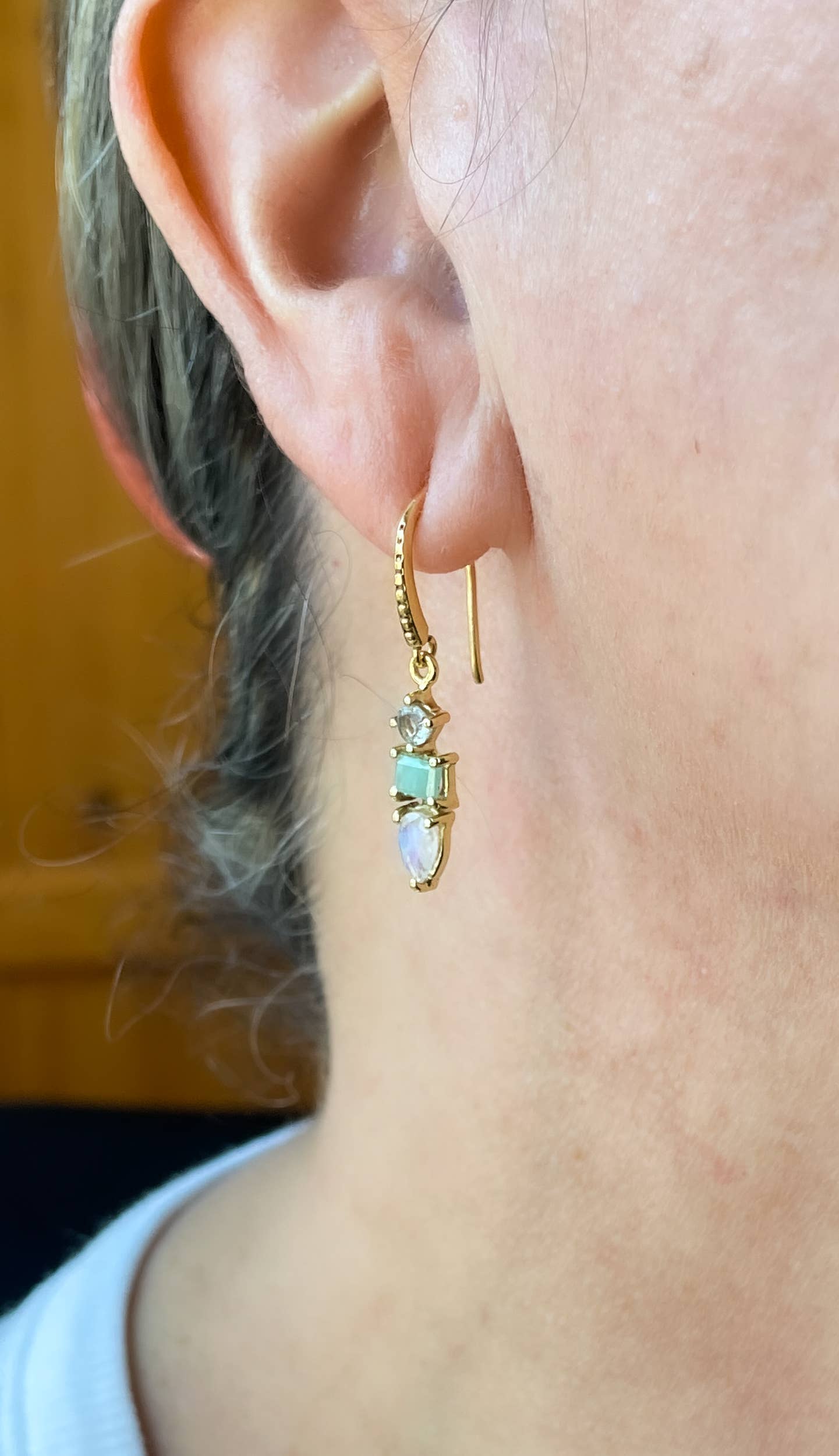 AJS Design Studio - Mixed semi-precious dangle earrings