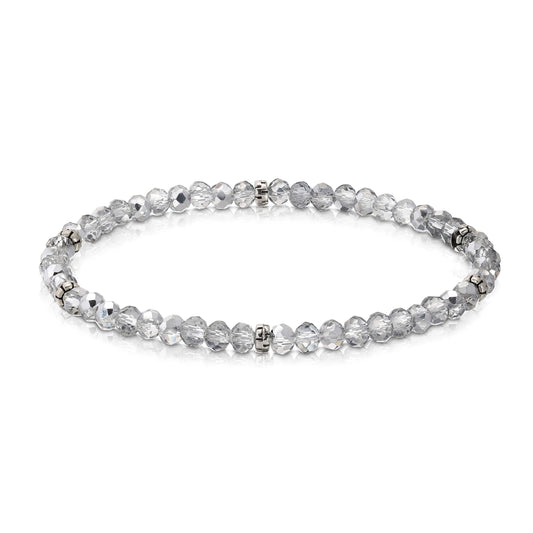 My Fun Colors - Mini Crystal Beaded Stretch Bracelet | So Many Great Colors!: Silver+Silver Accent (MC102S)