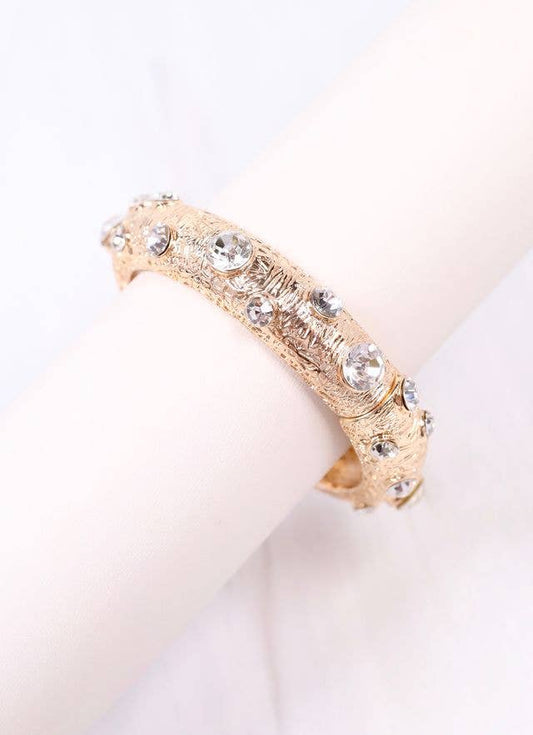 Caroline Hill - Kayne CZ Metal Stretch Bracelet CLEAR: Default