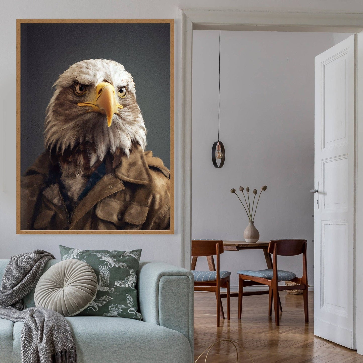 Ink & Drop - American Eagle Animal Portrait Print: 11 ¾ x 15 ¾ in | 30x40 cm / Matte