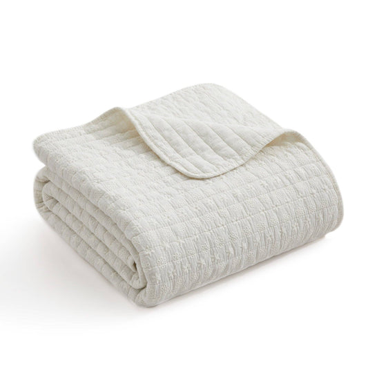 Levtex Home - Eyelet Quilted Throw: Cream
