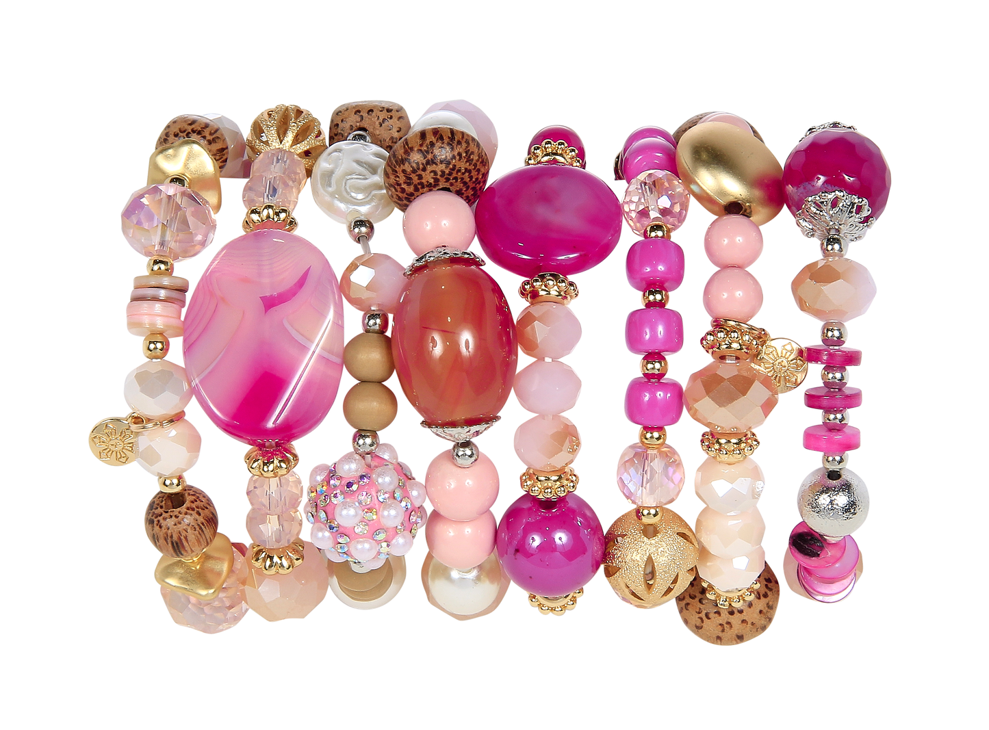 Kaleidoscope Accessories - 1/2 Stax Assortment Refill Bracelets - 16 Pieces: Natural