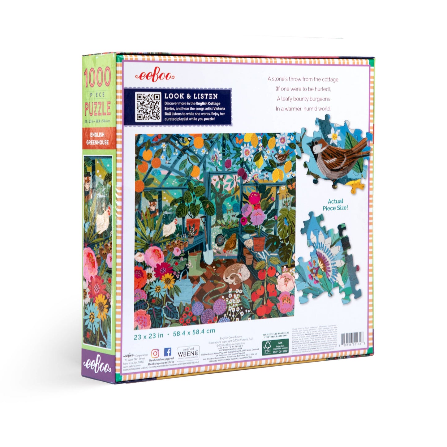eeBoo - English Greenhouse 1000 Piece Puzzle