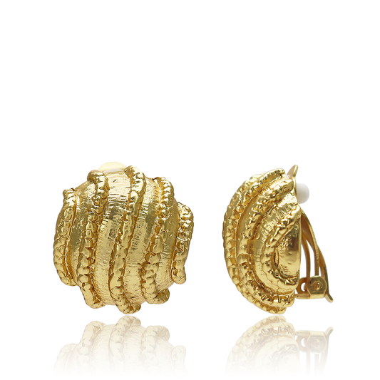 KARINE SULTAN - Stylish Button Clip-On Earrings: Fashionable & Comfortable