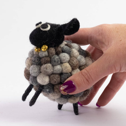 The Winding Road - Felt Grey Ball Sheep