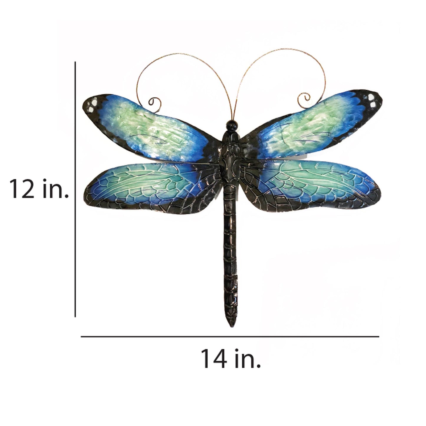 Eangee Home Design - Dragonfly Wall Decor Blue And Black, w/ Capiz, Outdoor Safe